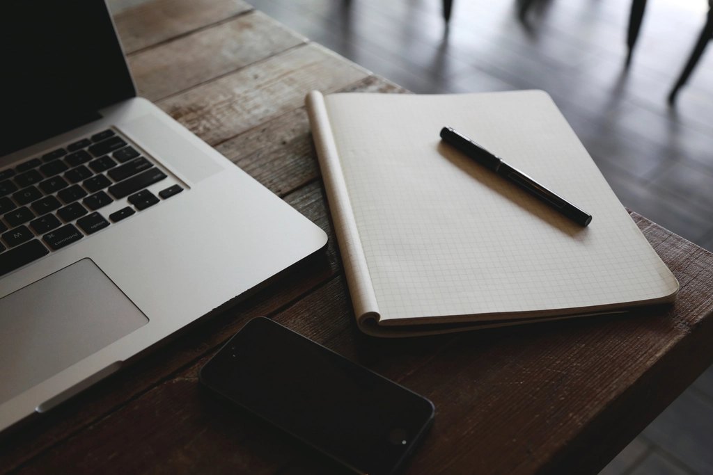 Free notebook pen next laptop